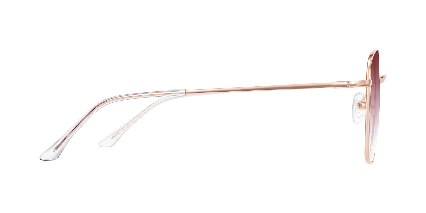 Side of Billie in Rose Gold with Garnet Gradient Lenses