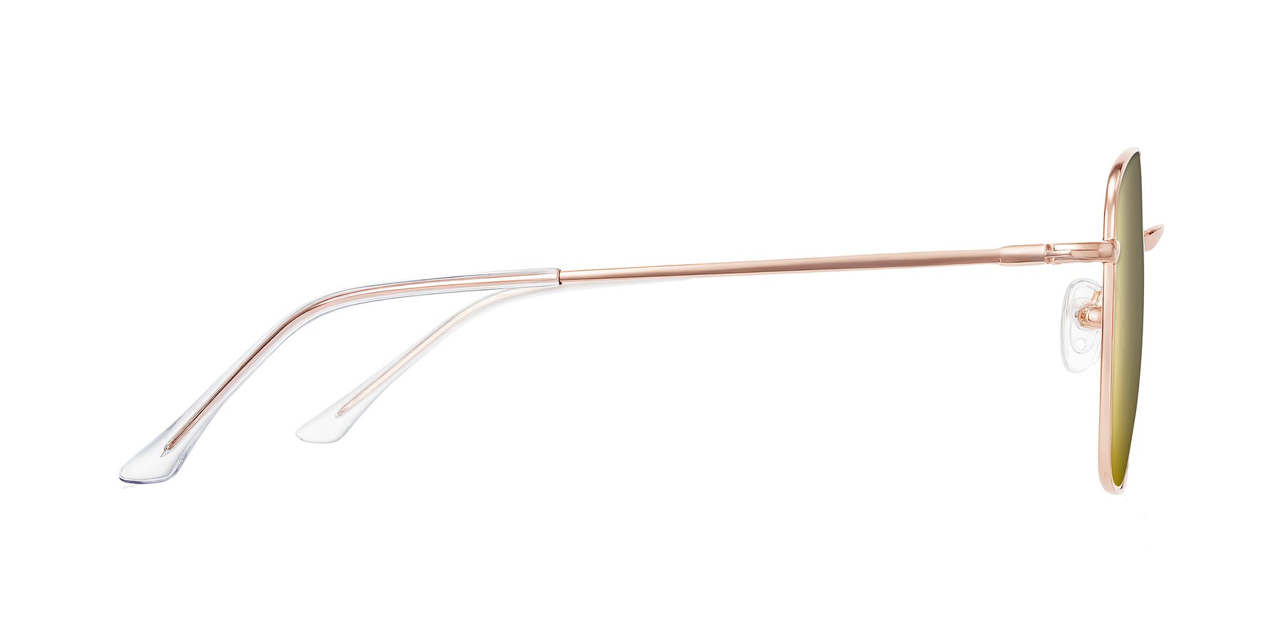 Side of Billie in Rose Gold with Gold Mirrored Lenses