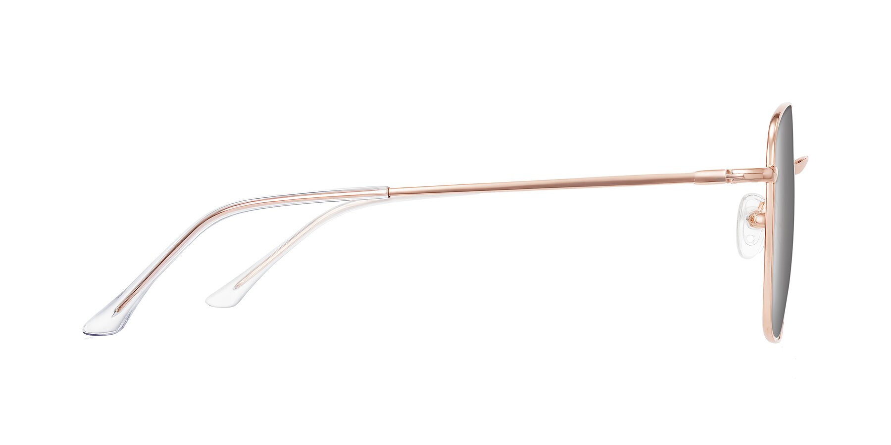 Side of Billie in Rose Gold with Silver Mirrored Lenses