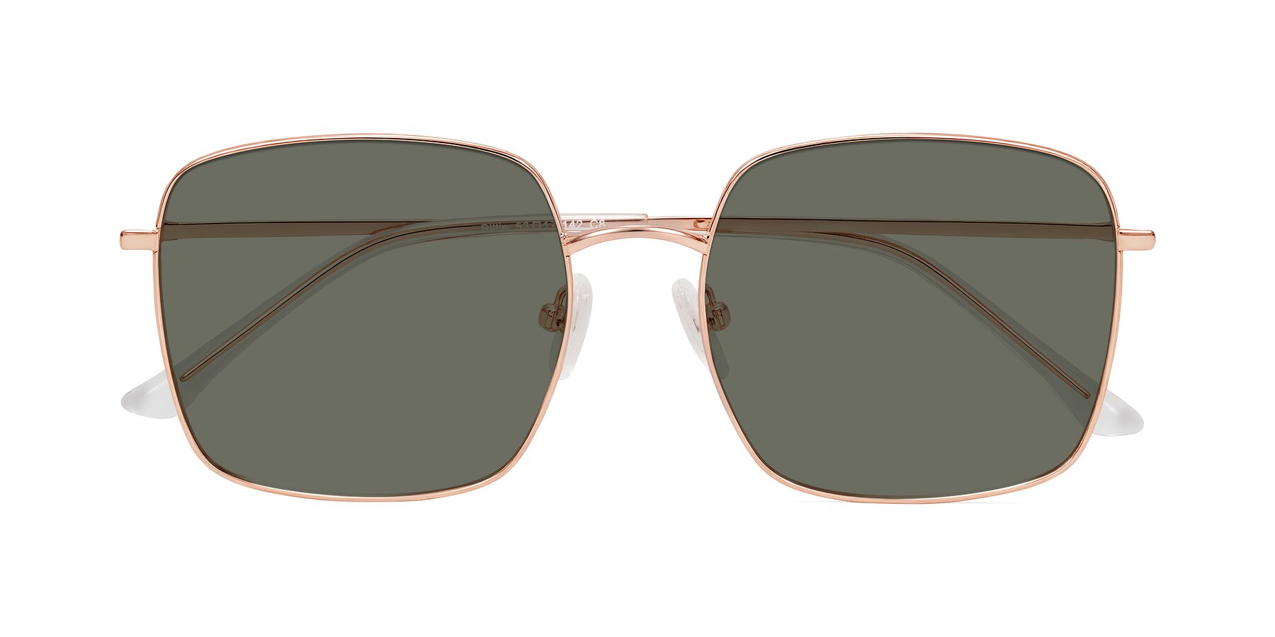 Folded Front of Billie in Rose Gold with Gray Polarized Lenses