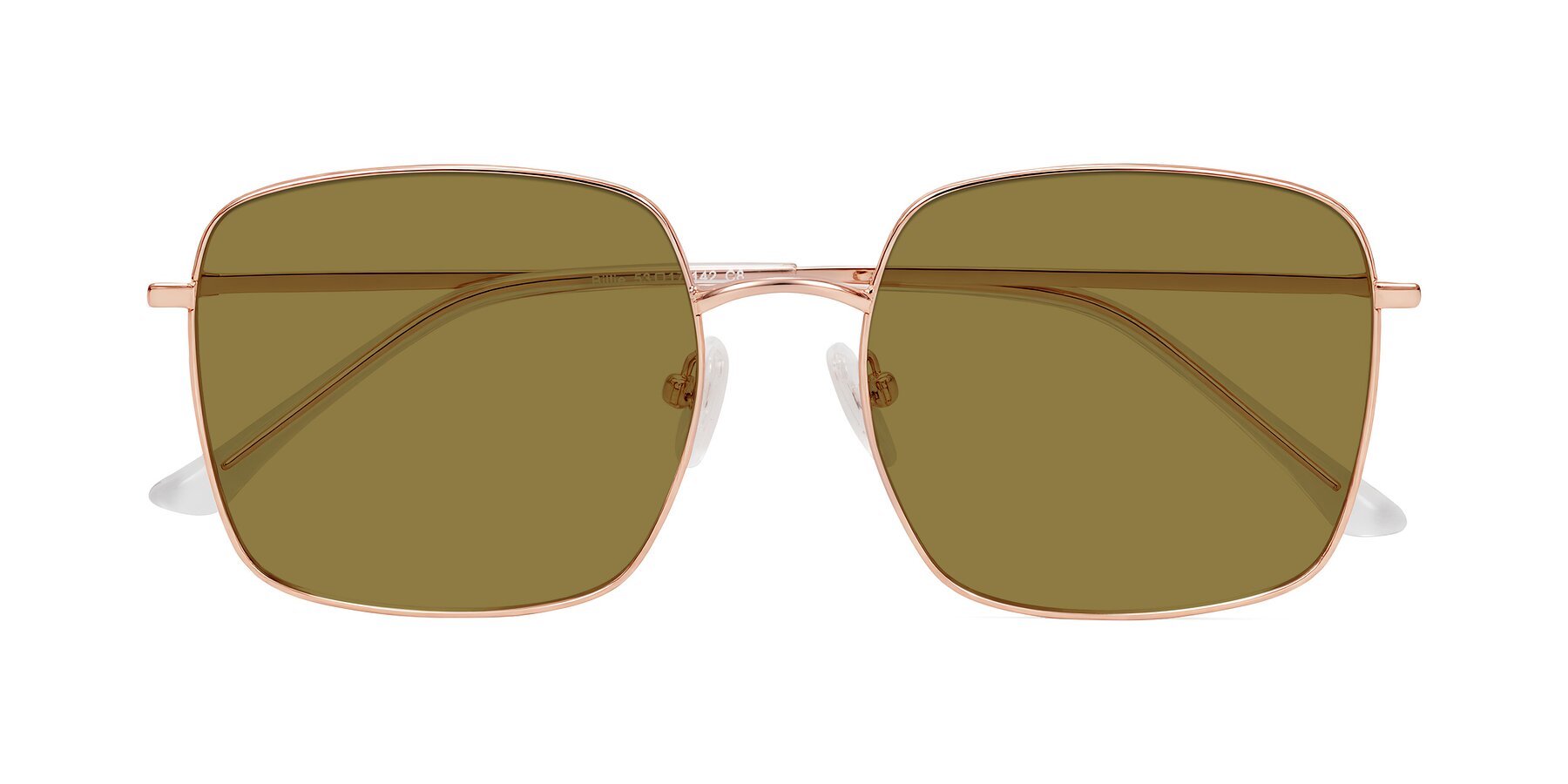 Folded Front of Billie in Rose Gold with Brown Polarized Lenses