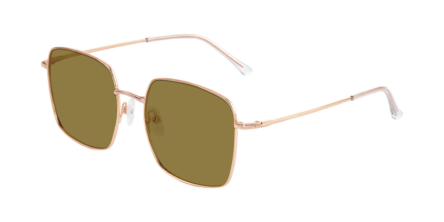 Angle of Billie in Rose Gold with Brown Polarized Lenses