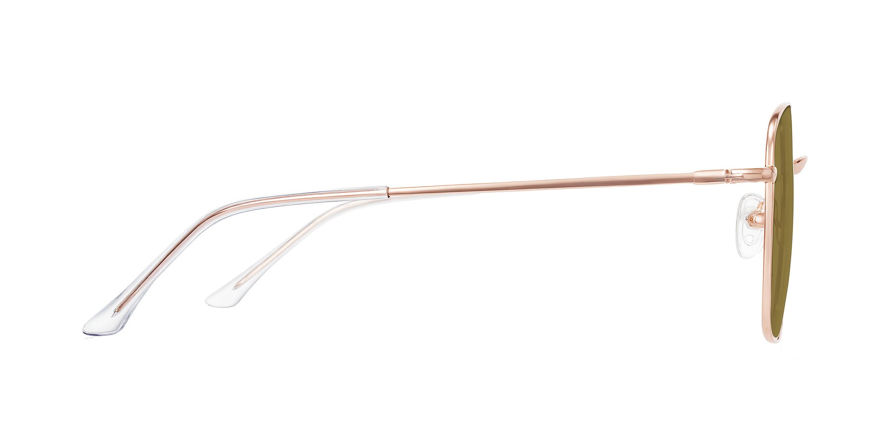 Side of Billie in Rose Gold with Brown Polarized Lenses