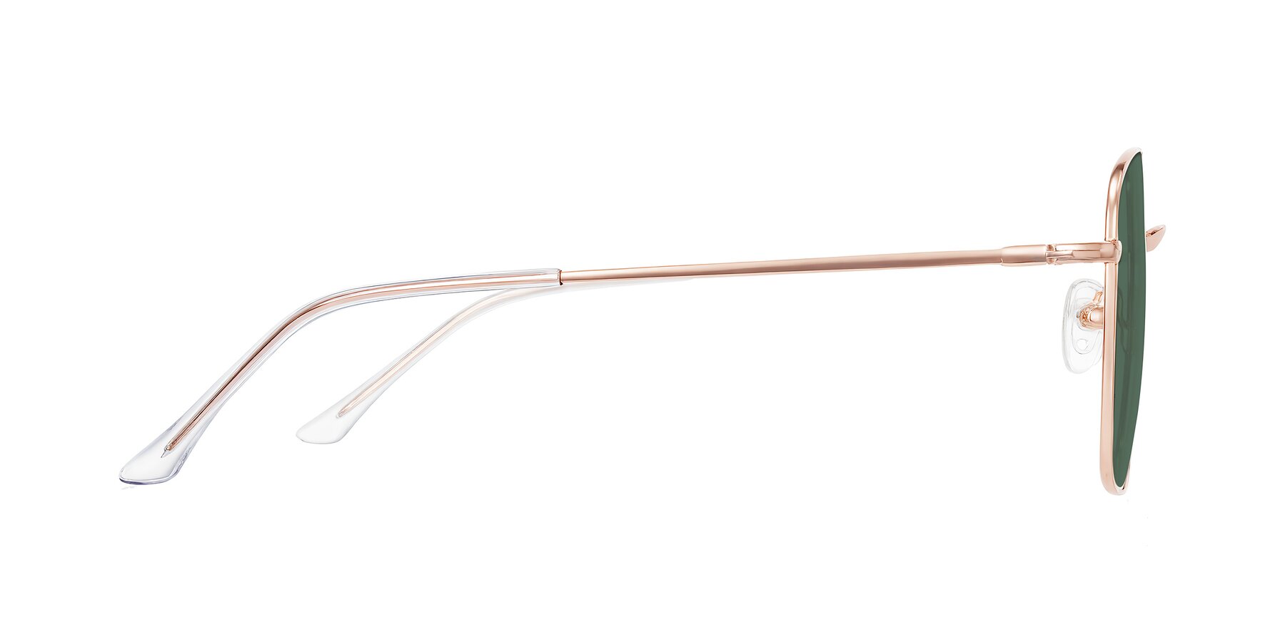 Side of Billie in Rose Gold with Green Polarized Lenses