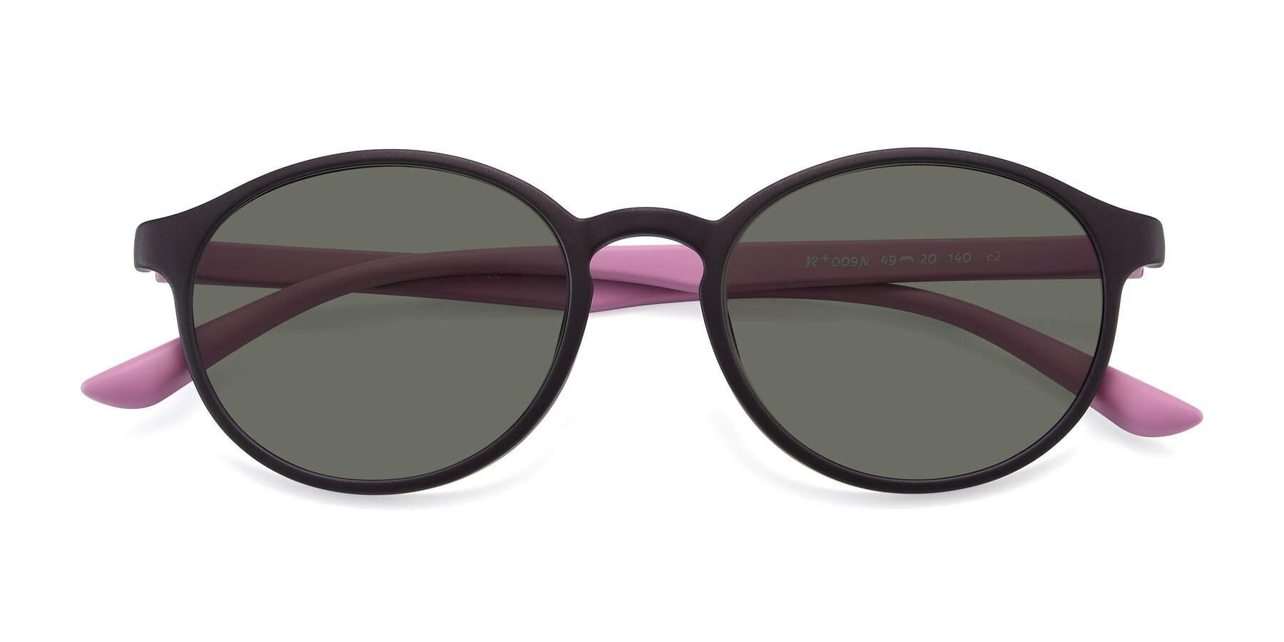 Folded Front of R+009N in Matte Coffee-Pink with Gray Polarized Lenses