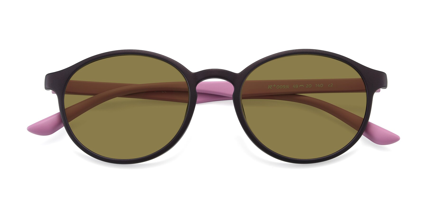 Folded Front of R+009N in Matte Coffee-Pink with Brown Polarized Lenses