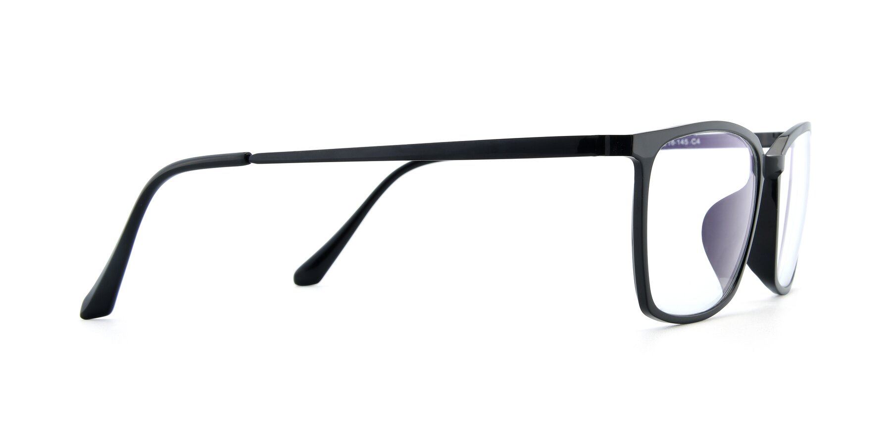 Side of XC-5009 in Black with Clear Eyeglass Lenses