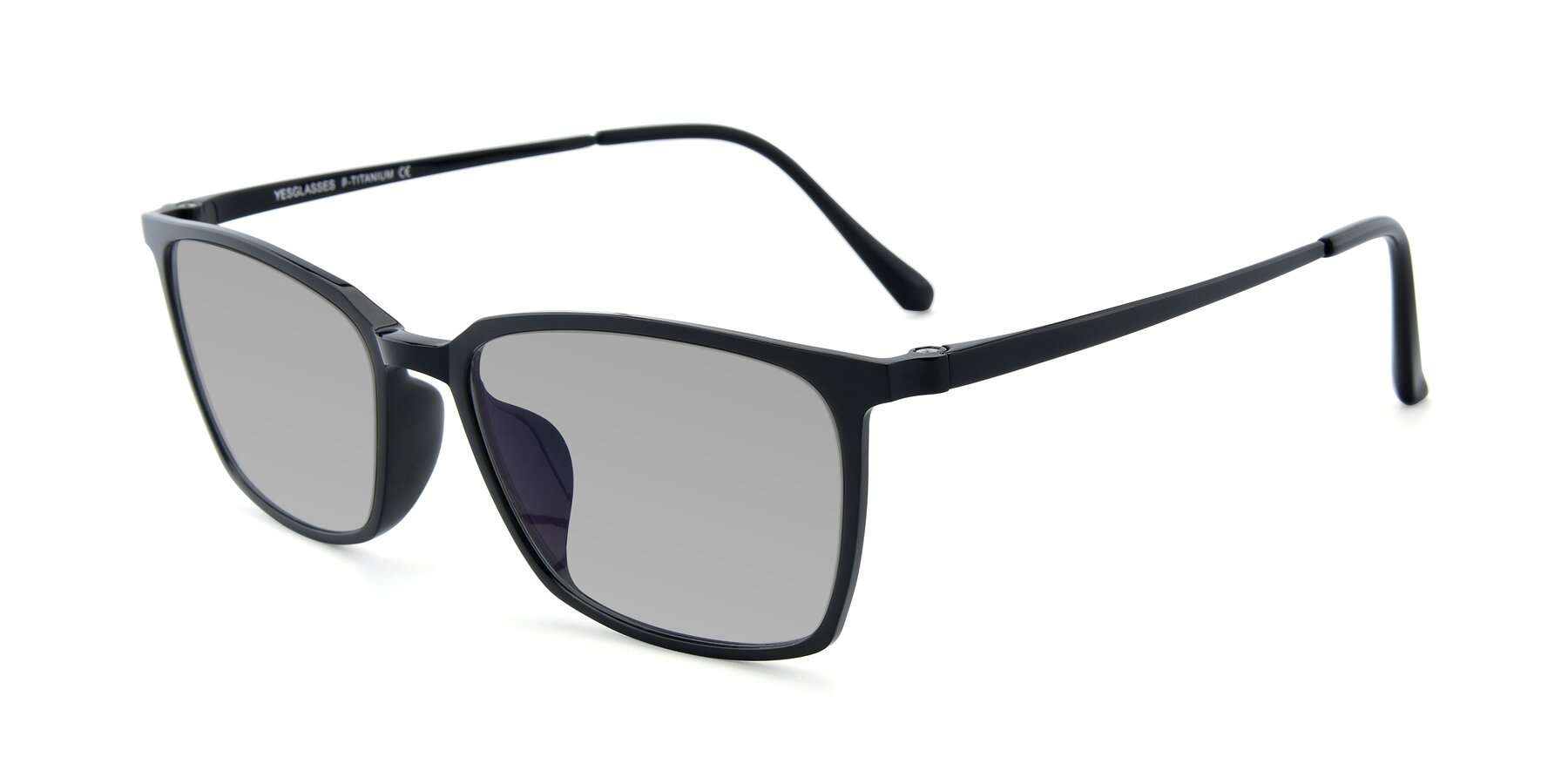 Angle of XC-5009 in Black with Light Gray Tinted Lenses