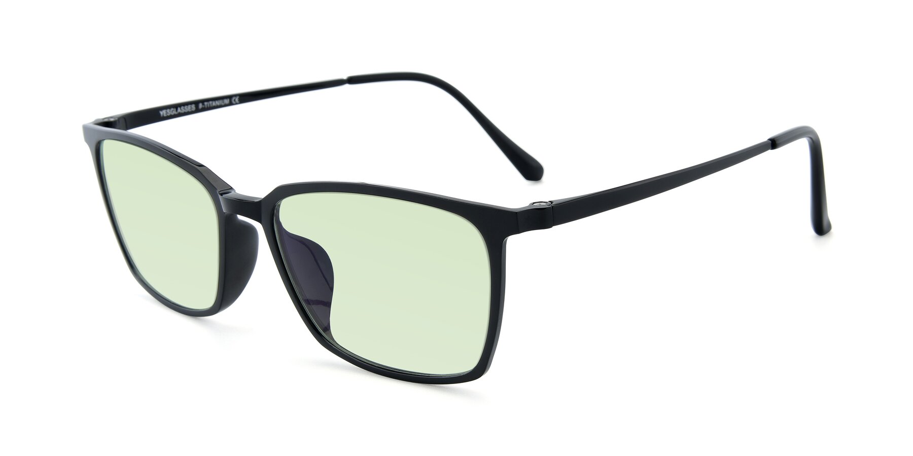 Angle of XC-5009 in Black with Light Green Tinted Lenses