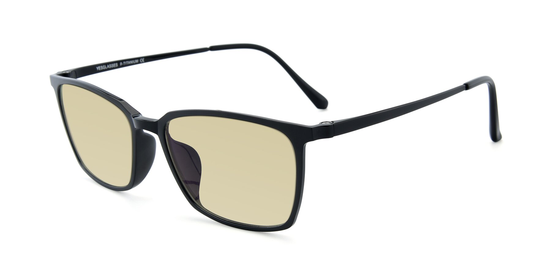Angle of XC-5009 in Black with Light Champagne Tinted Lenses