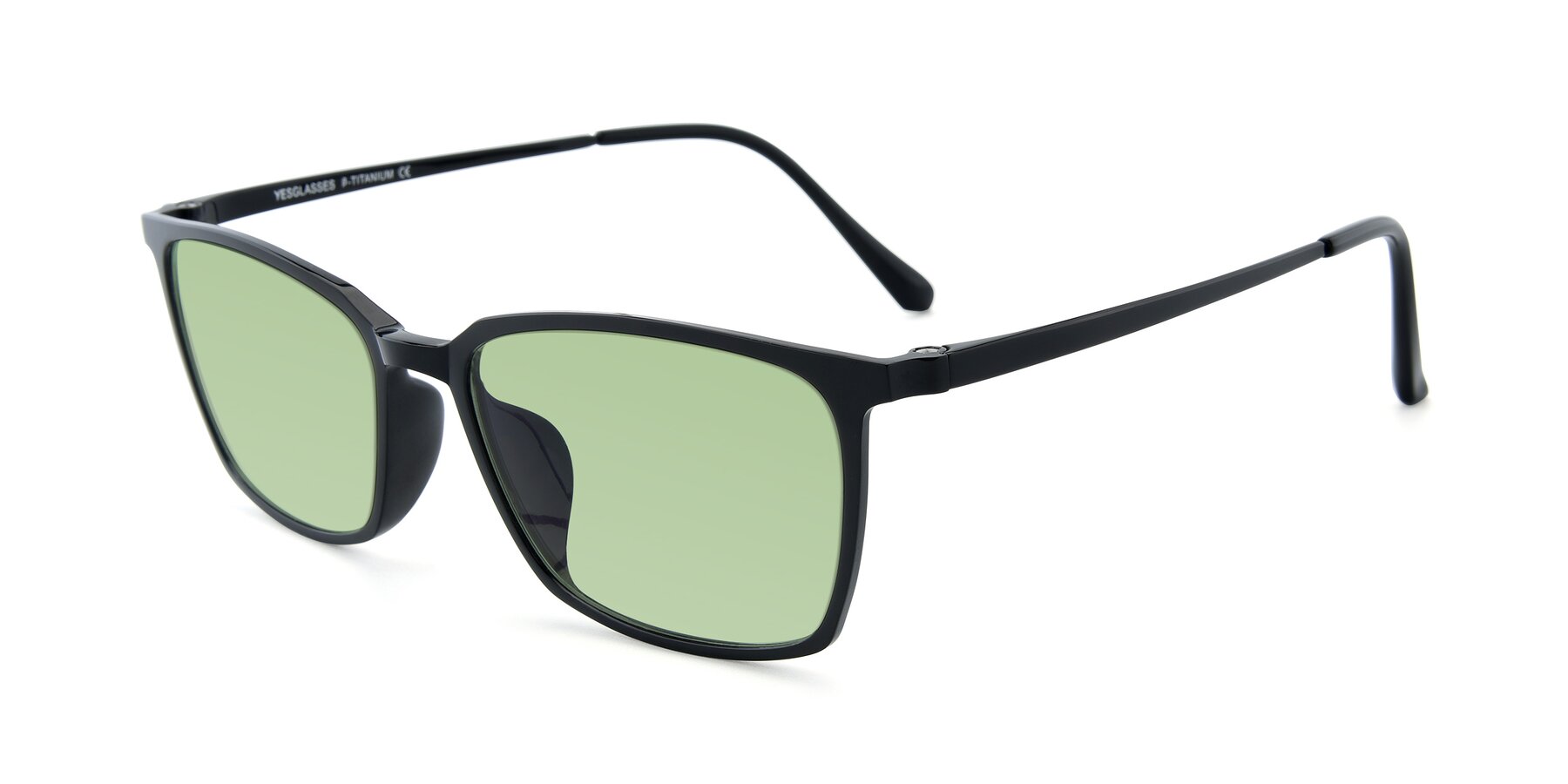 Angle of XC-5009 in Black with Medium Green Tinted Lenses