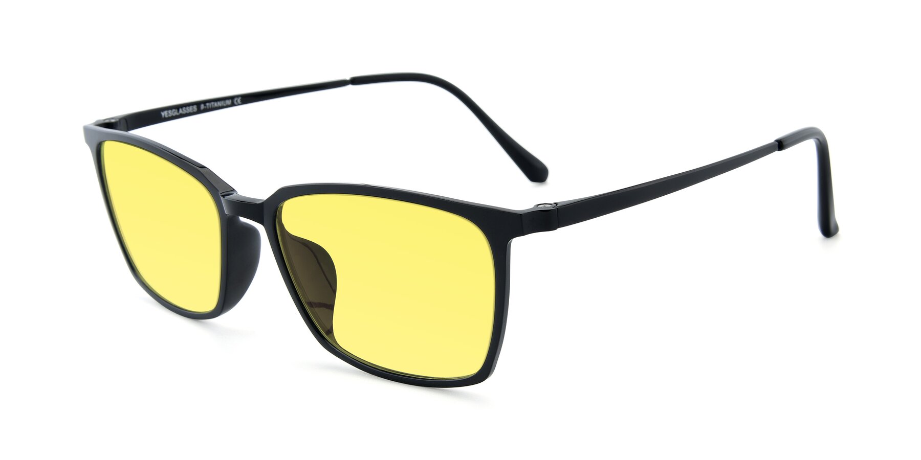 Angle of XC-5009 in Black with Medium Yellow Tinted Lenses