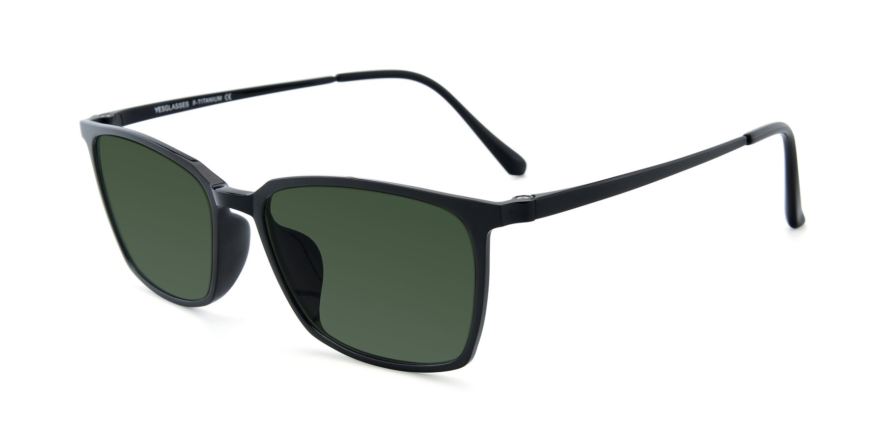 Angle of XC-5009 in Black with Green Tinted Lenses