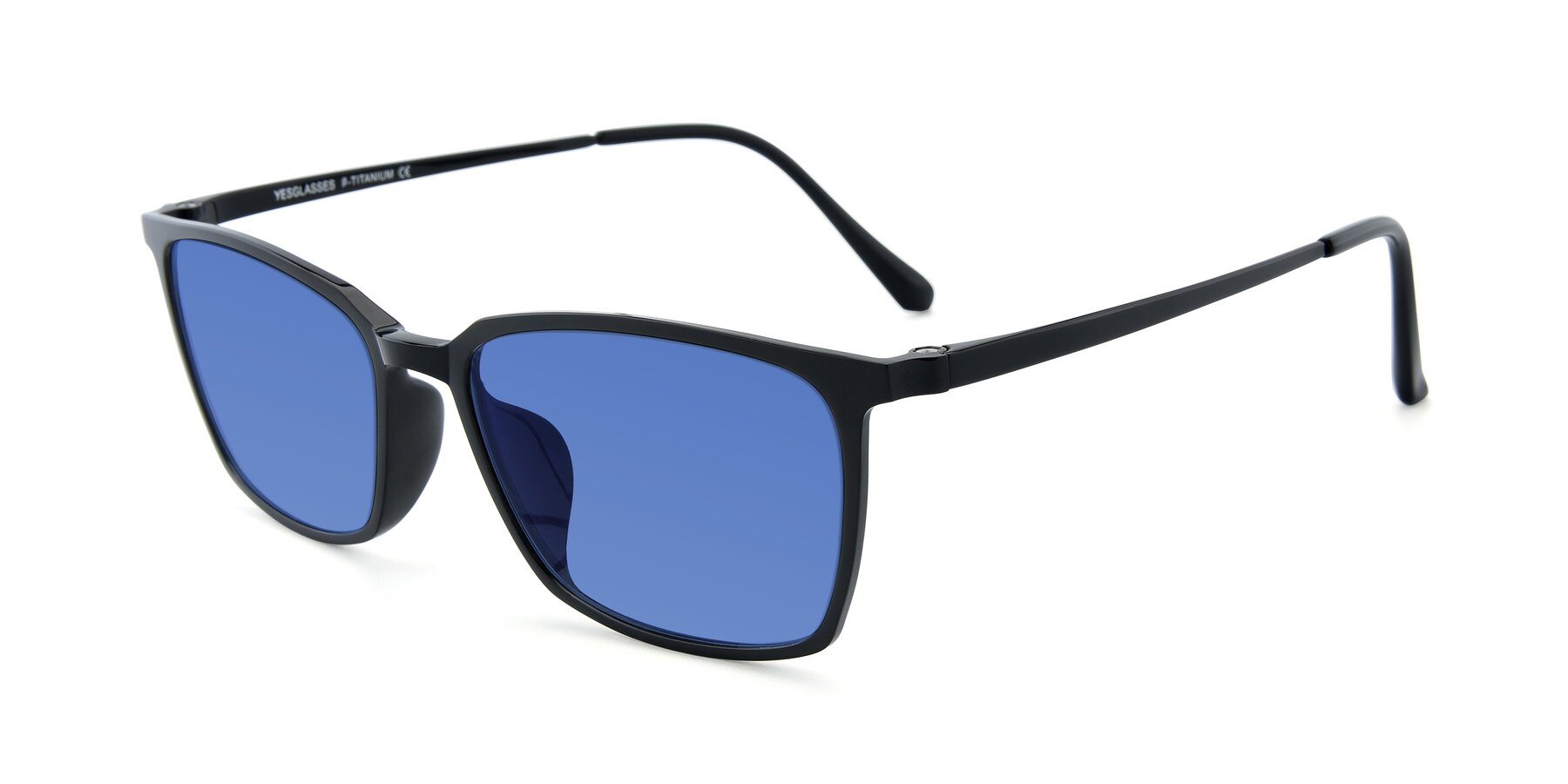 Angle of XC-5009 in Black with Blue Tinted Lenses