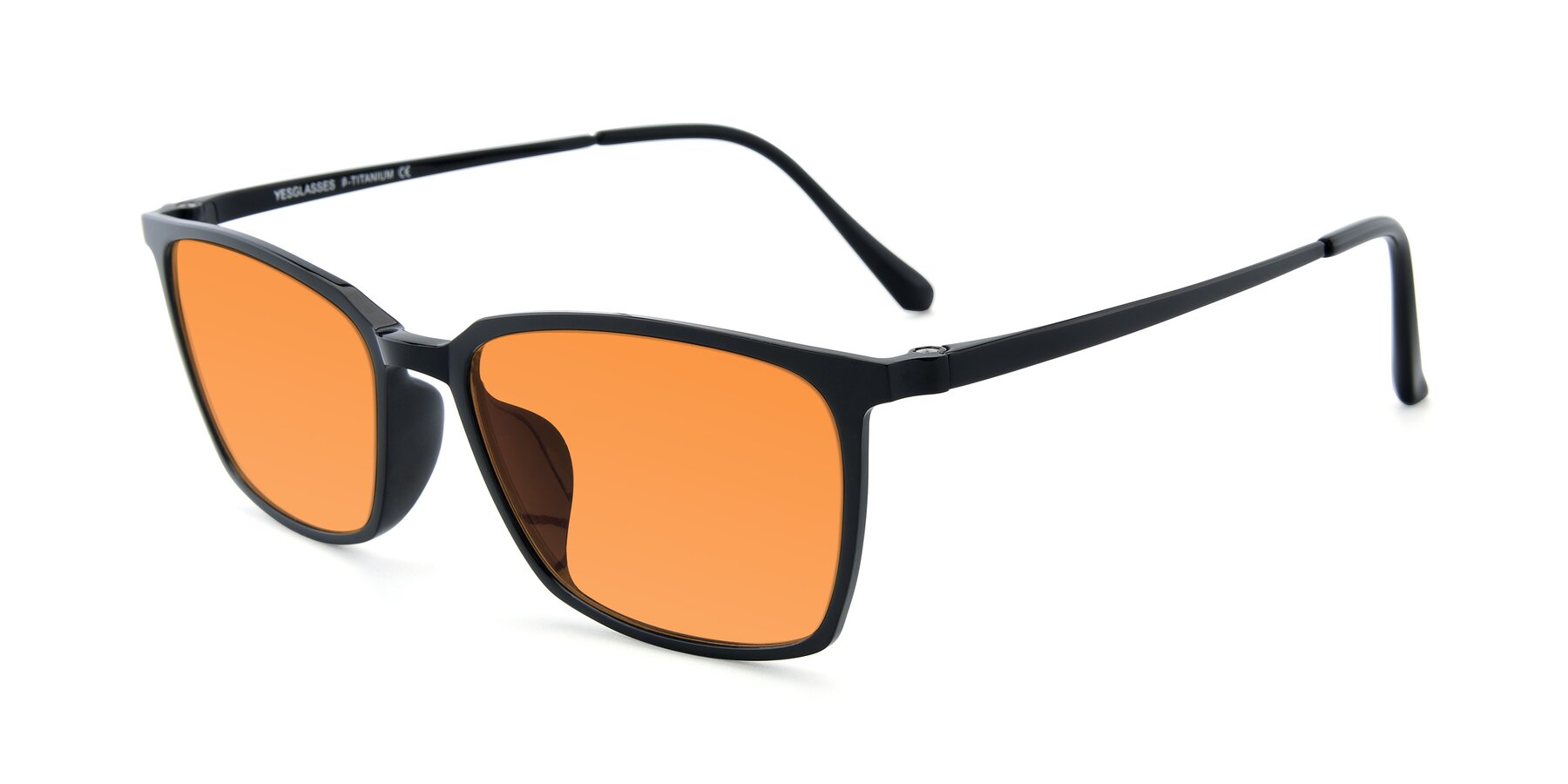 Angle of XC-5009 in Black with Orange Tinted Lenses
