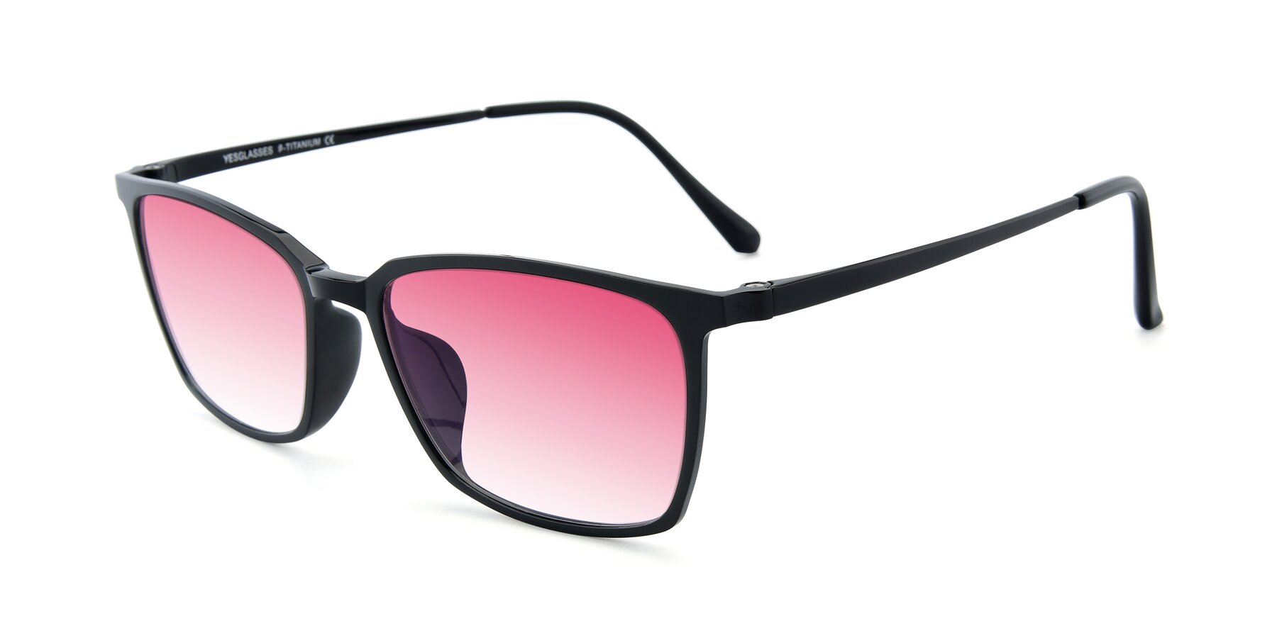 Angle of XC-5009 in Black with Pink Gradient Lenses