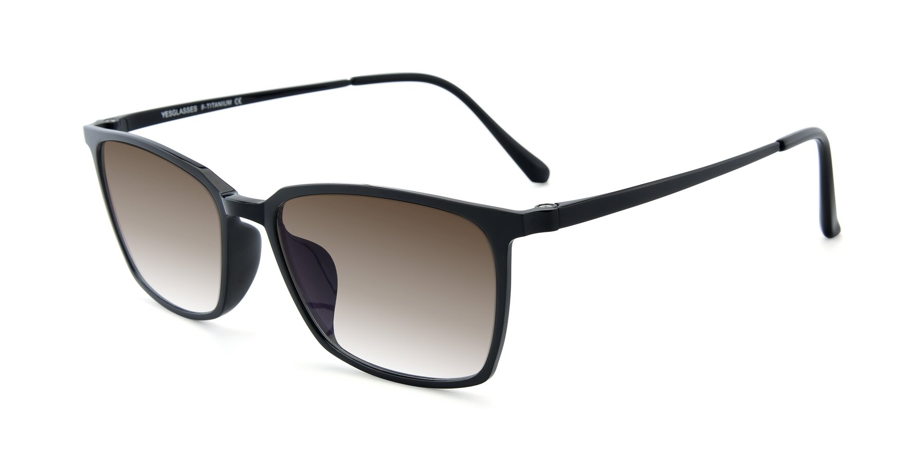 Angle of XC-5009 in Black with Brown Gradient Lenses