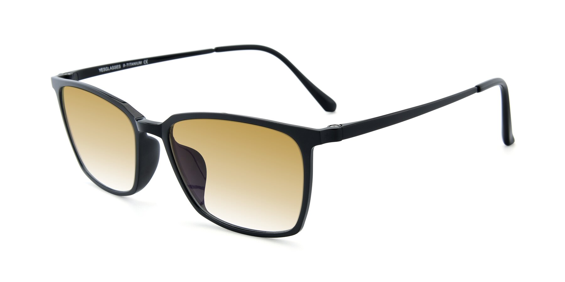 Angle of XC-5009 in Black with Champagne Gradient Lenses