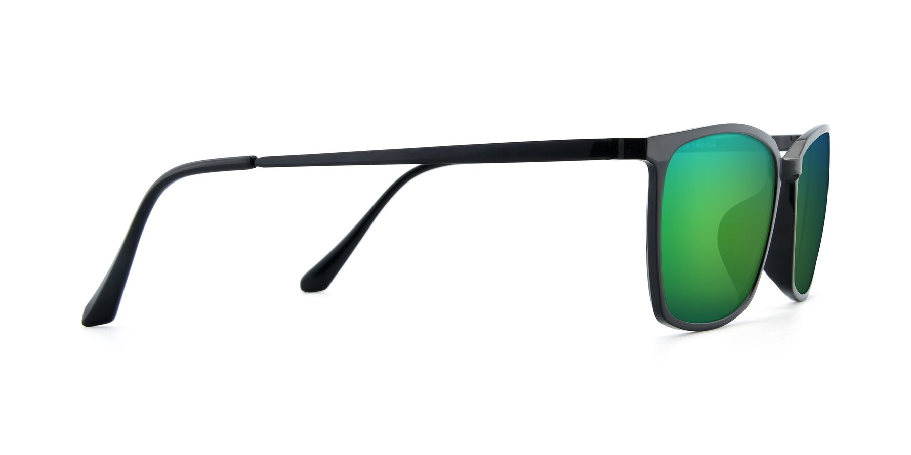 Side of XC-5009 in Black with Green Mirrored Lenses