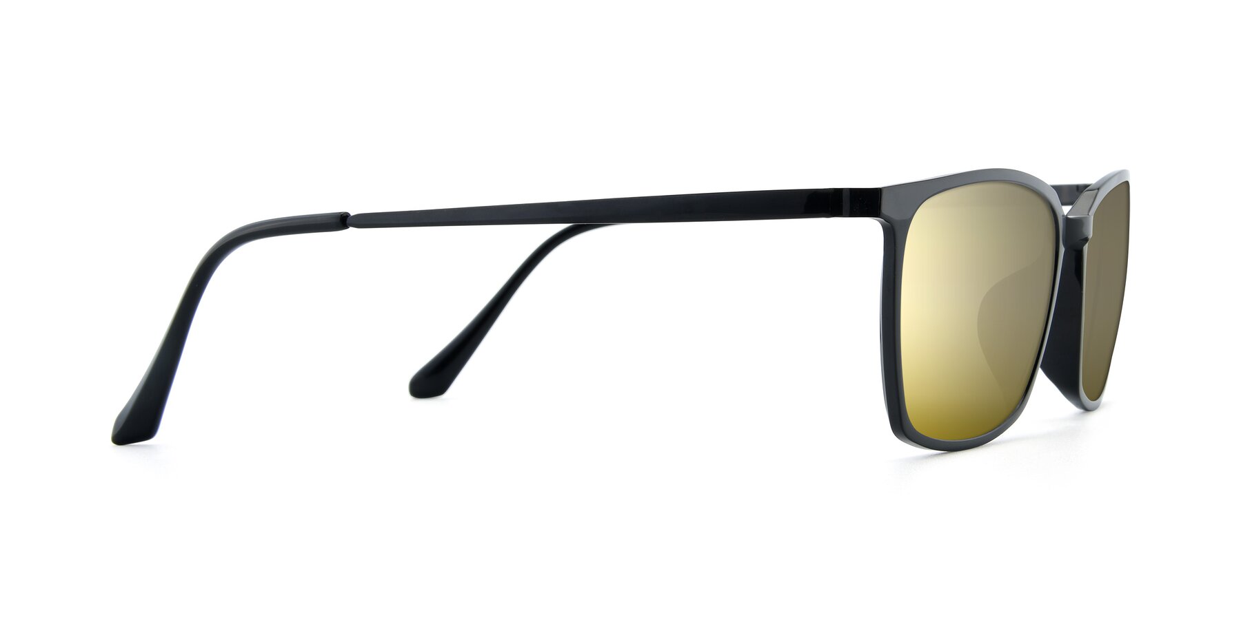 Side of XC-5009 in Black with Gold Mirrored Lenses
