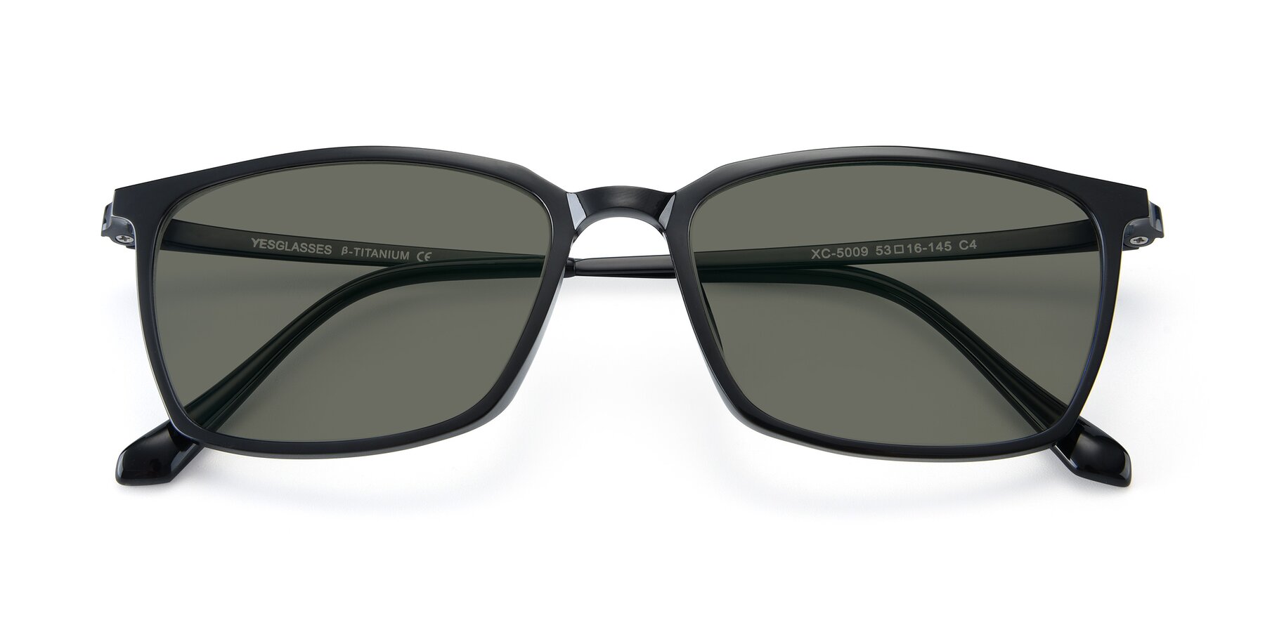 Folded Front of XC-5009 in Black with Gray Polarized Lenses