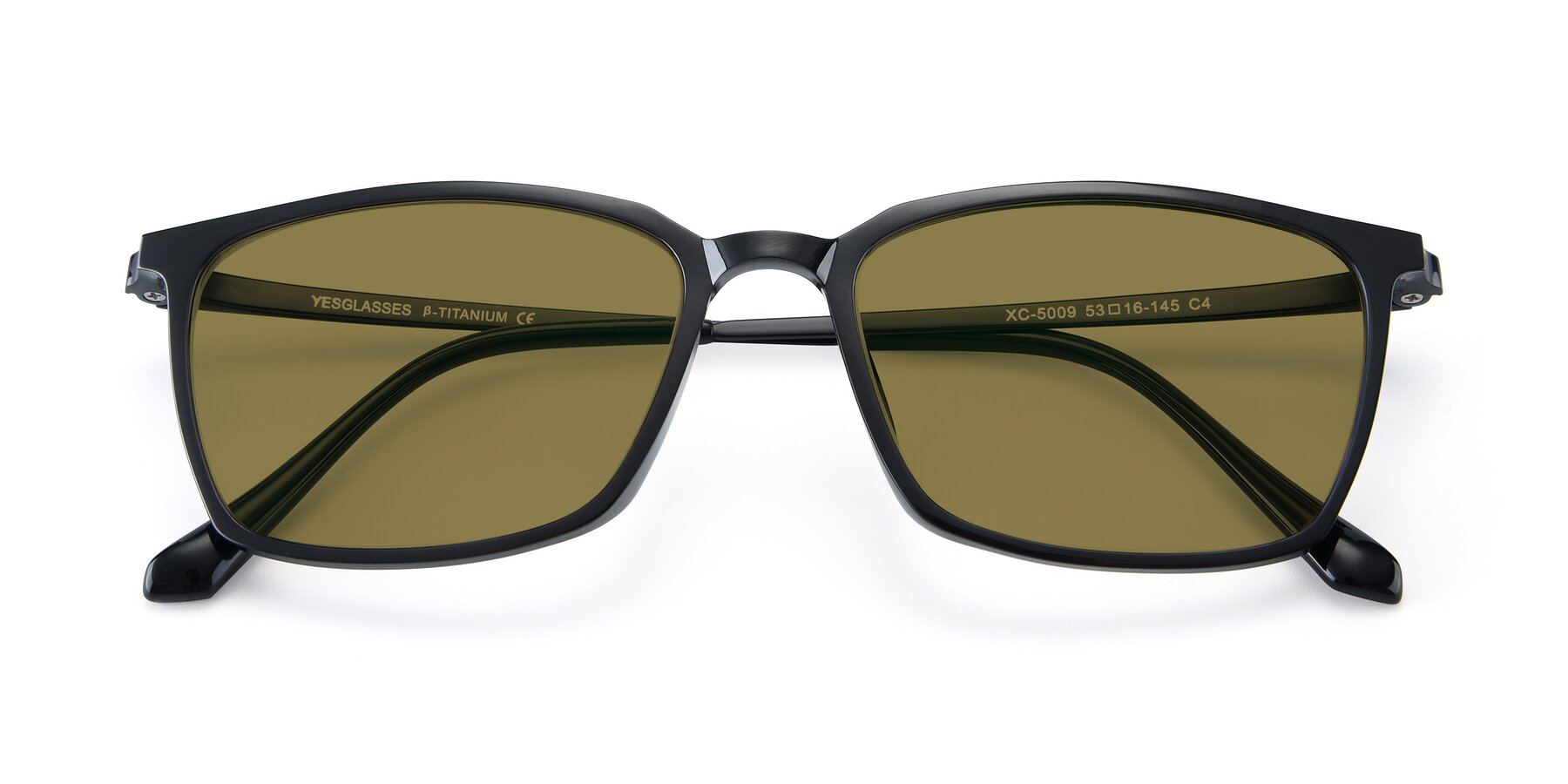 Folded Front of XC-5009 in Black with Brown Polarized Lenses