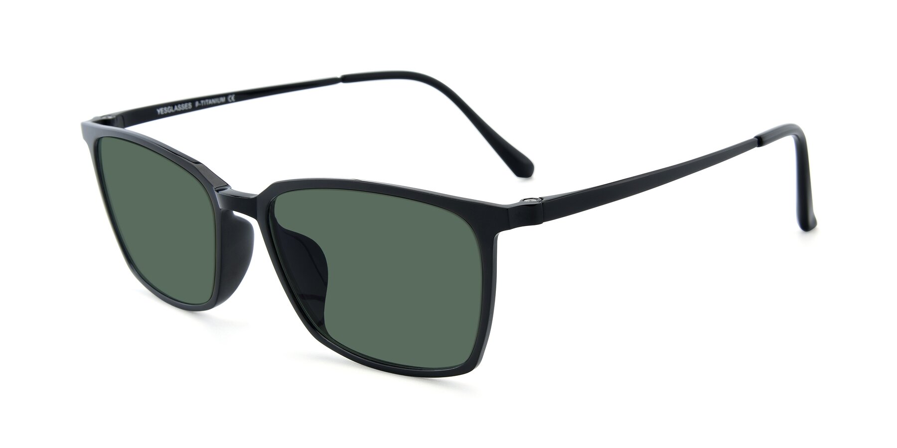 Angle of XC-5009 in Black with Green Polarized Lenses