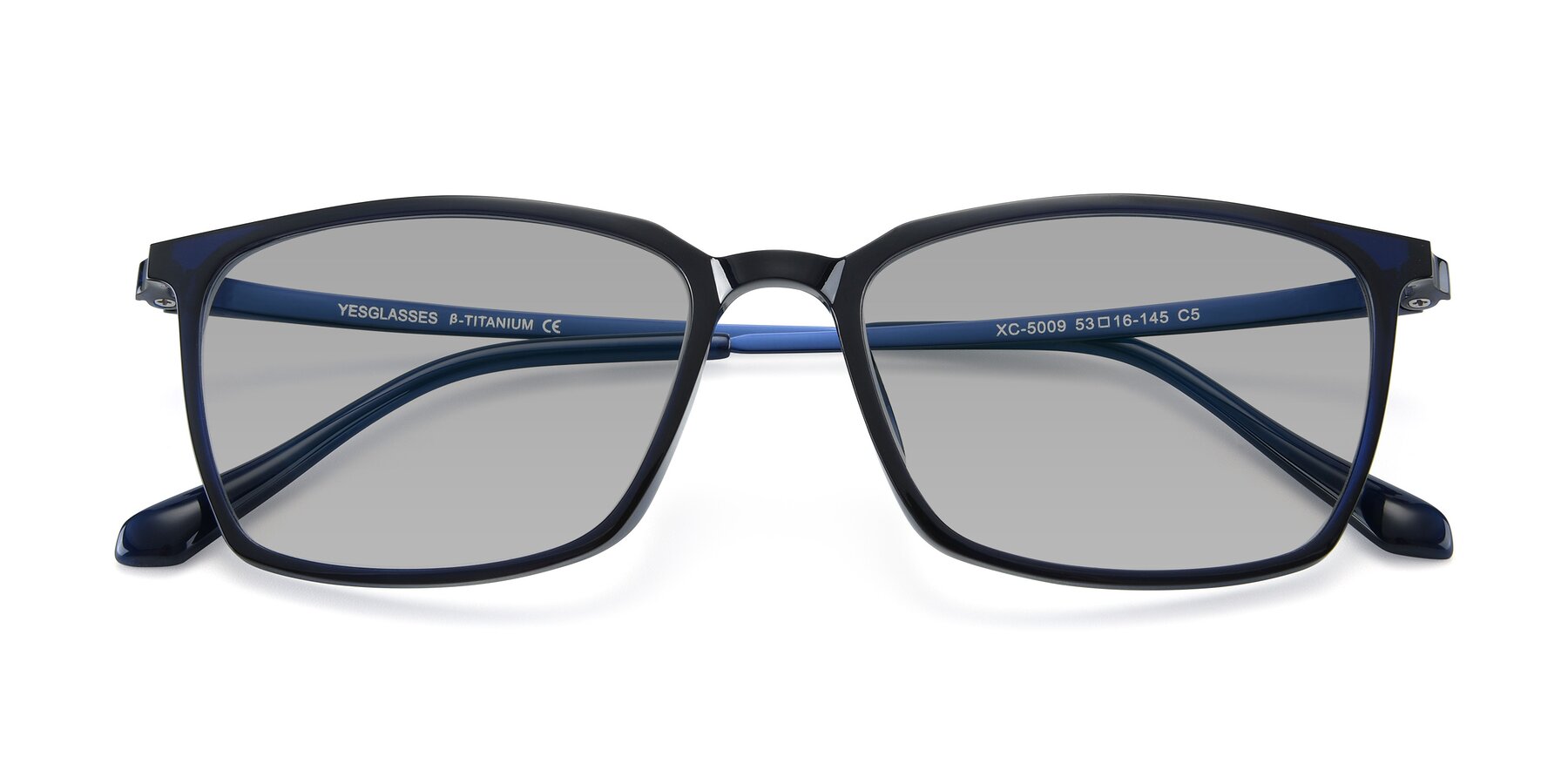 Folded Front of XC-5009 in Blue with Light Gray Tinted Lenses