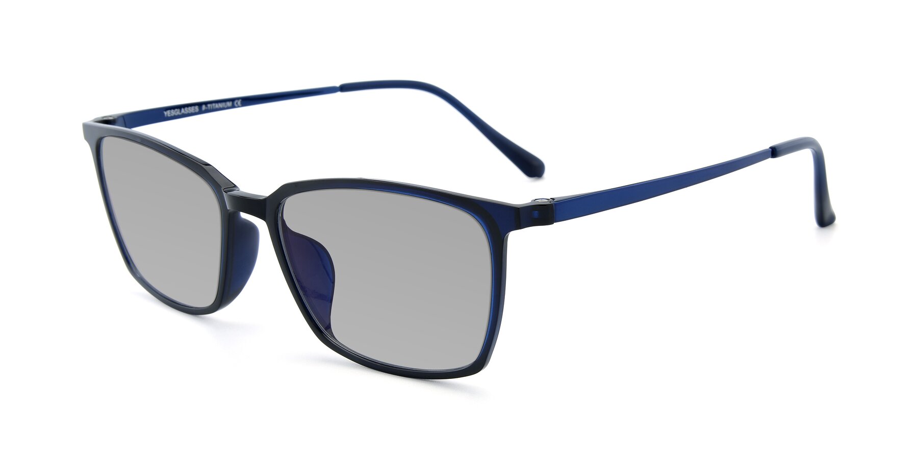 Angle of XC-5009 in Blue with Light Gray Tinted Lenses