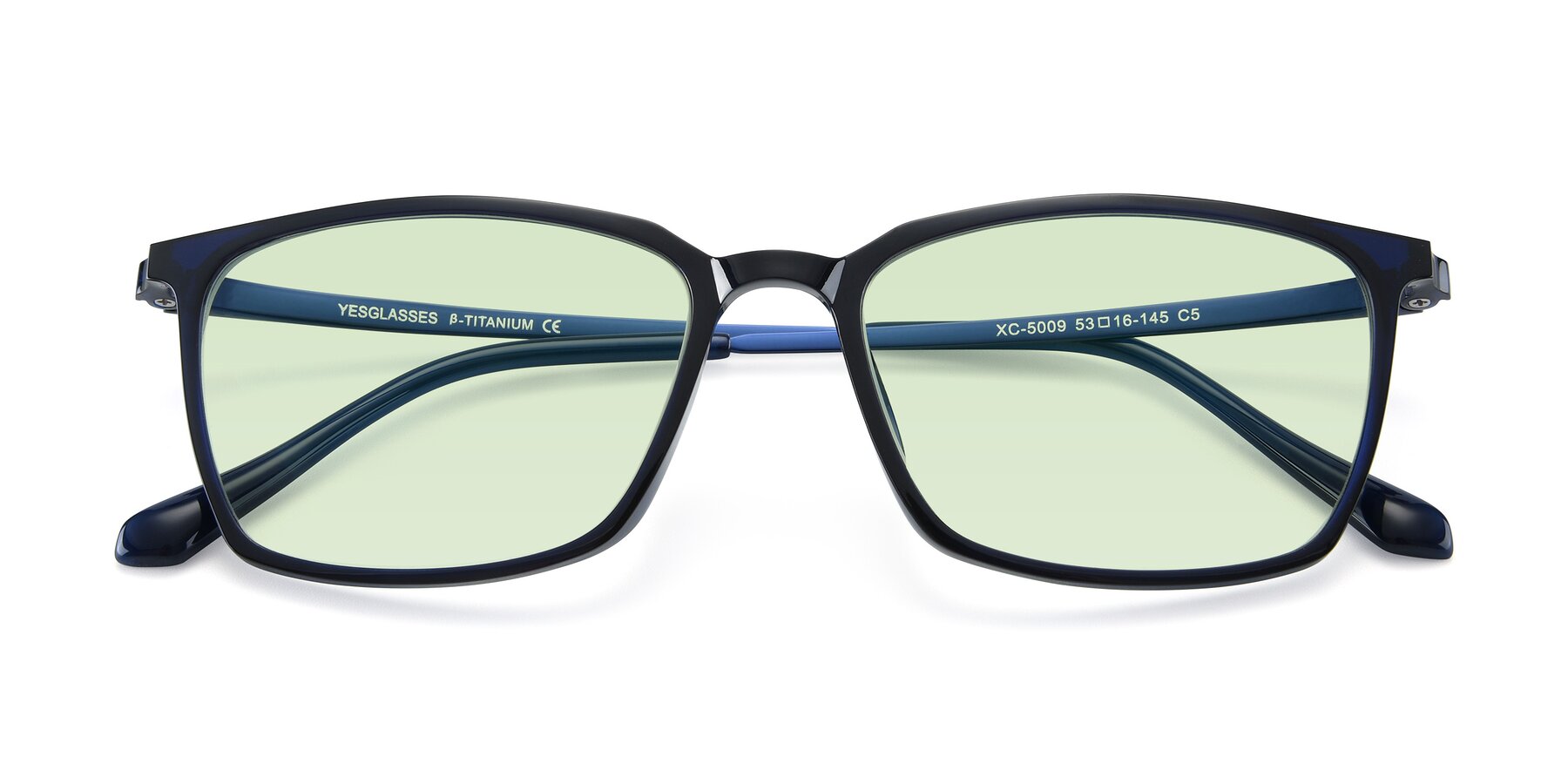 Folded Front of XC-5009 in Blue with Light Green Tinted Lenses