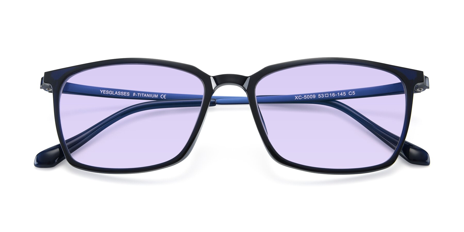 Folded Front of XC-5009 in Blue with Light Purple Tinted Lenses
