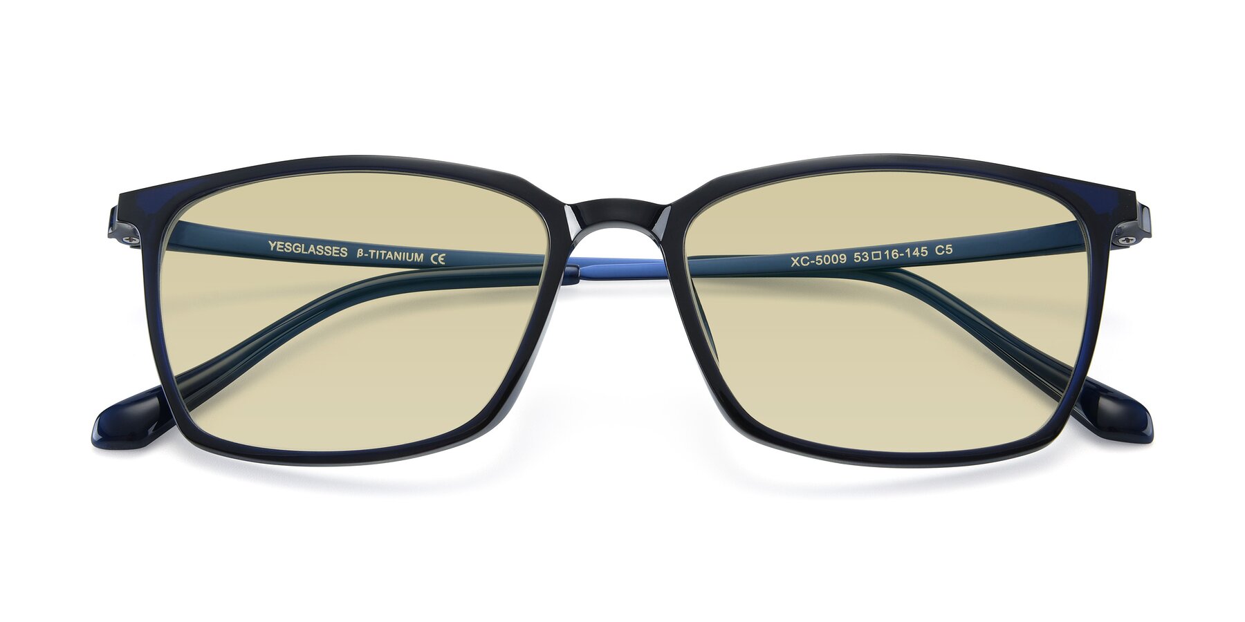 Folded Front of XC-5009 in Blue with Light Champagne Tinted Lenses