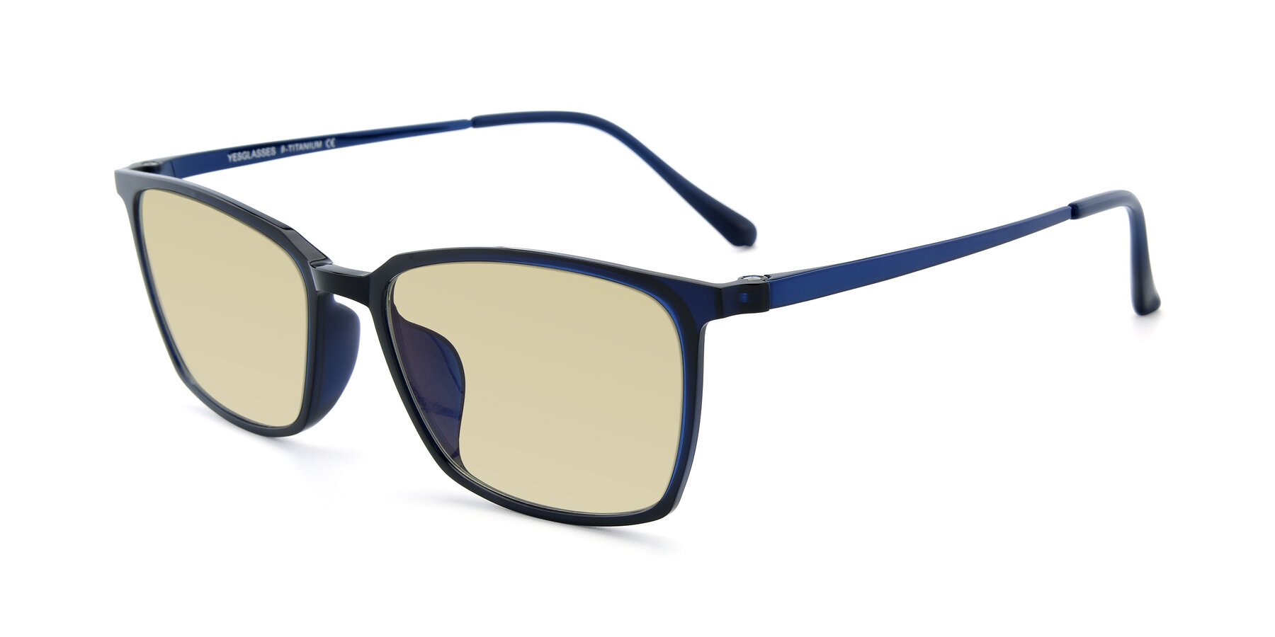 Angle of XC-5009 in Blue with Light Champagne Tinted Lenses