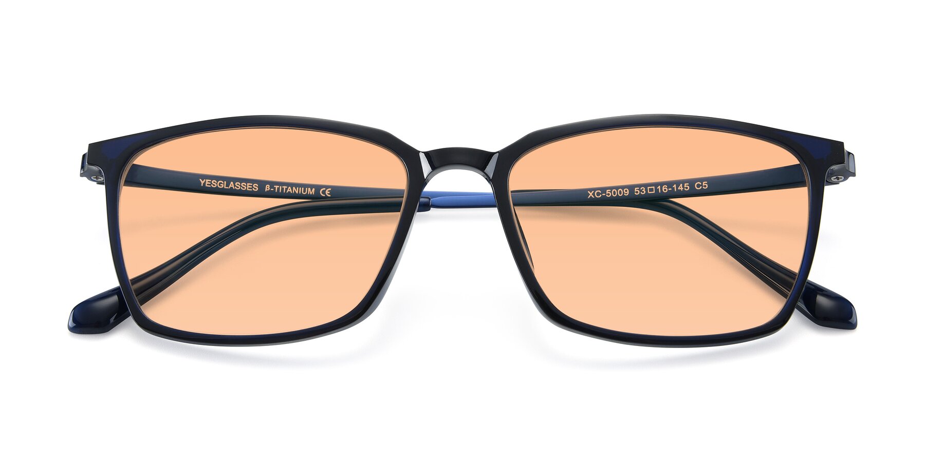 Folded Front of XC-5009 in Blue with Light Orange Tinted Lenses