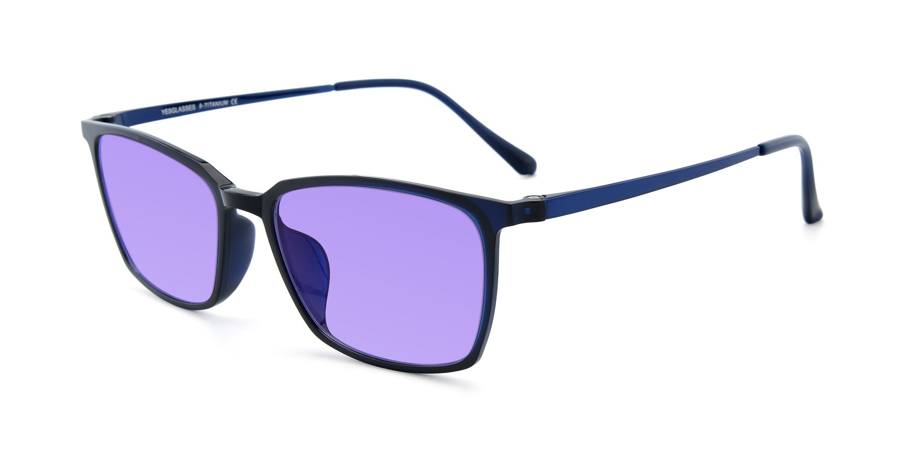 Angle of XC-5009 in Blue with Medium Purple Tinted Lenses
