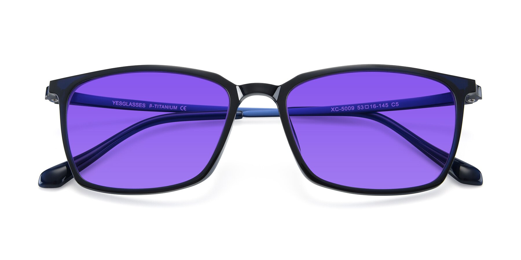 Folded Front of XC-5009 in Blue with Purple Tinted Lenses