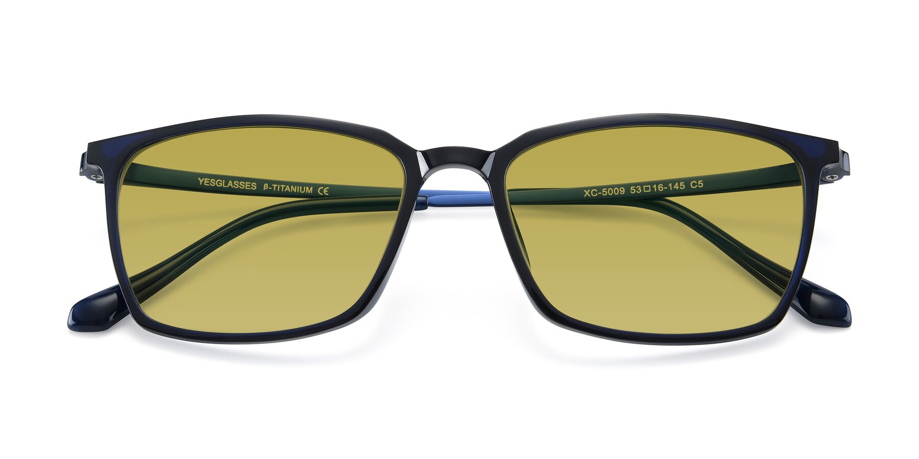 Folded Front of XC-5009 in Blue with Champagne Tinted Lenses