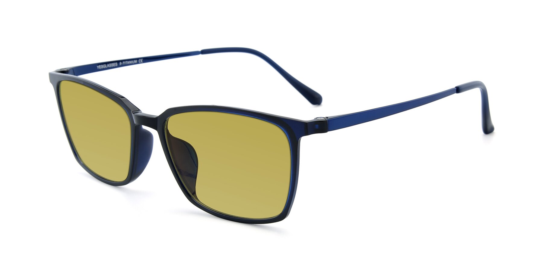 Angle of XC-5009 in Blue with Champagne Tinted Lenses