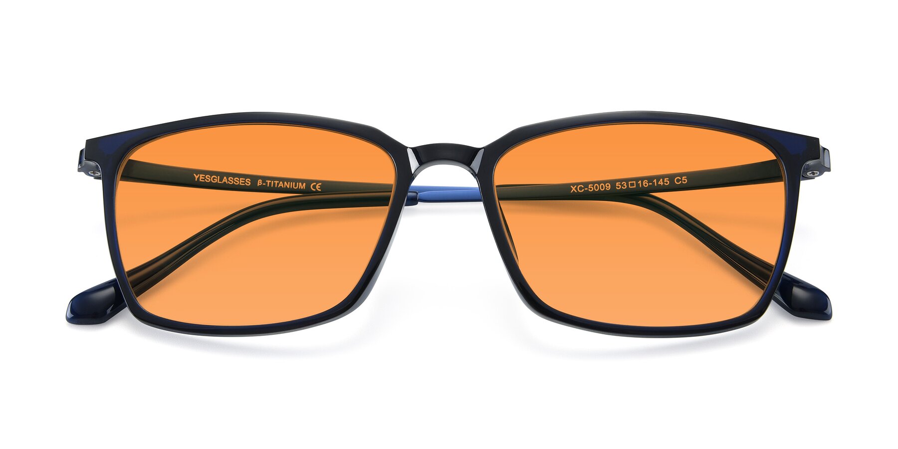 Folded Front of XC-5009 in Blue with Orange Tinted Lenses