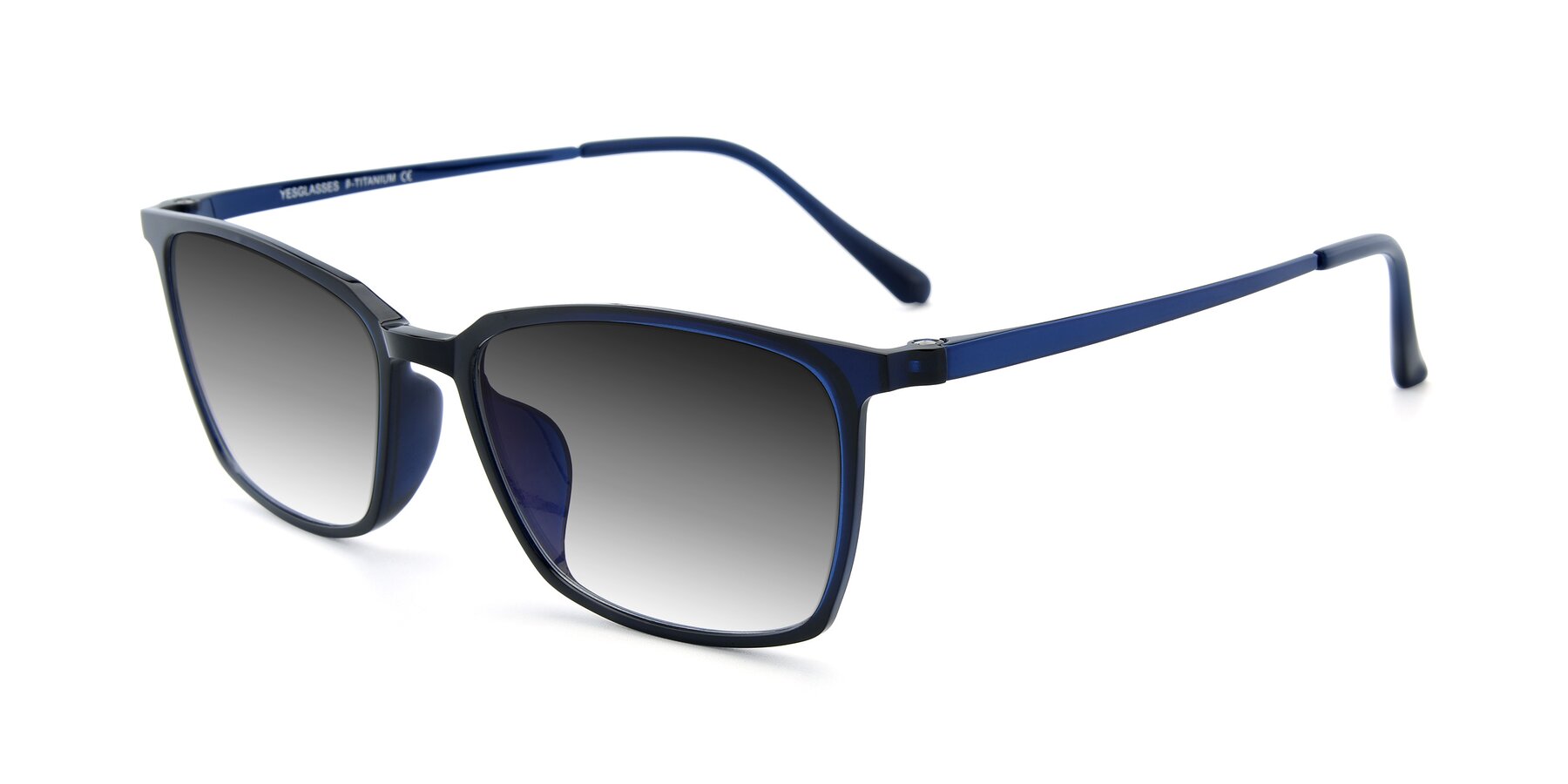 Angle of XC-5009 in Blue with Gray Gradient Lenses