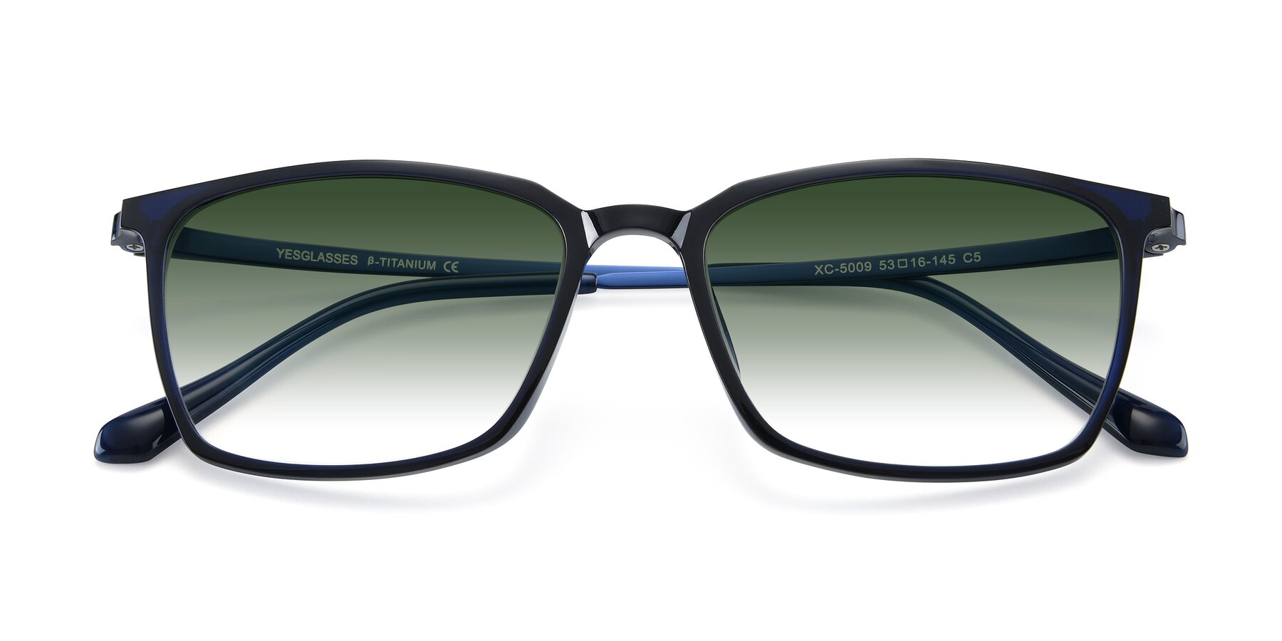 Folded Front of XC-5009 in Blue with Green Gradient Lenses