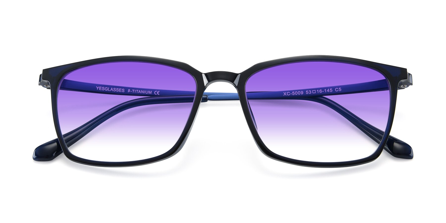 Folded Front of XC-5009 in Blue with Purple Gradient Lenses