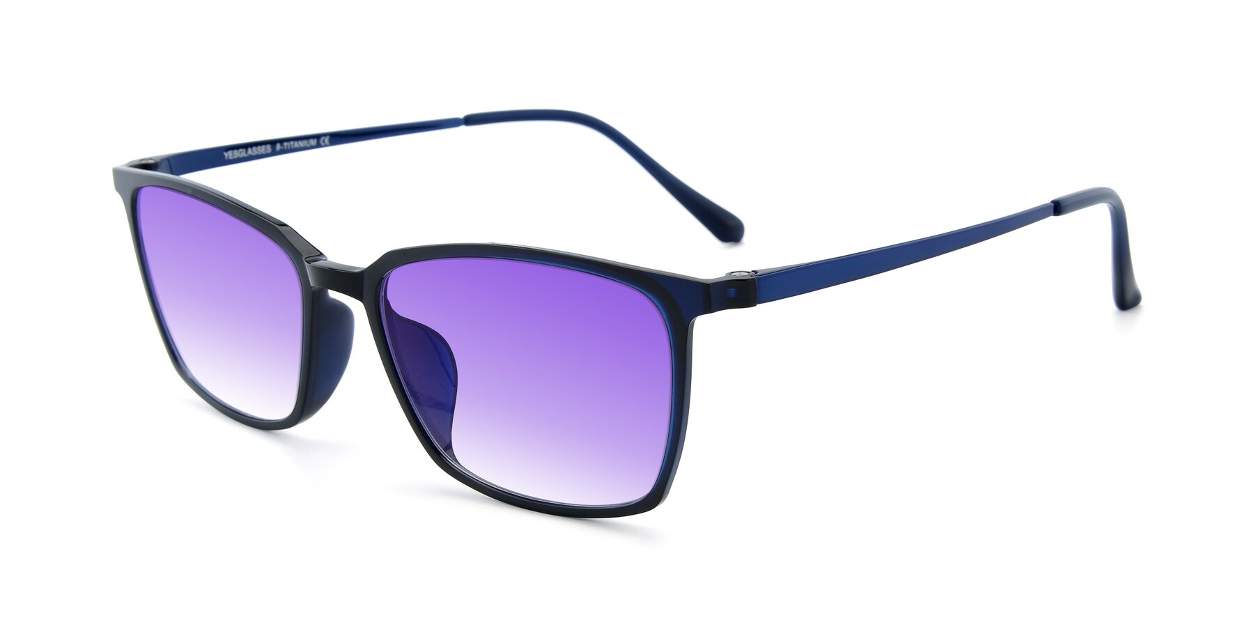 Angle of XC-5009 in Blue with Purple Gradient Lenses