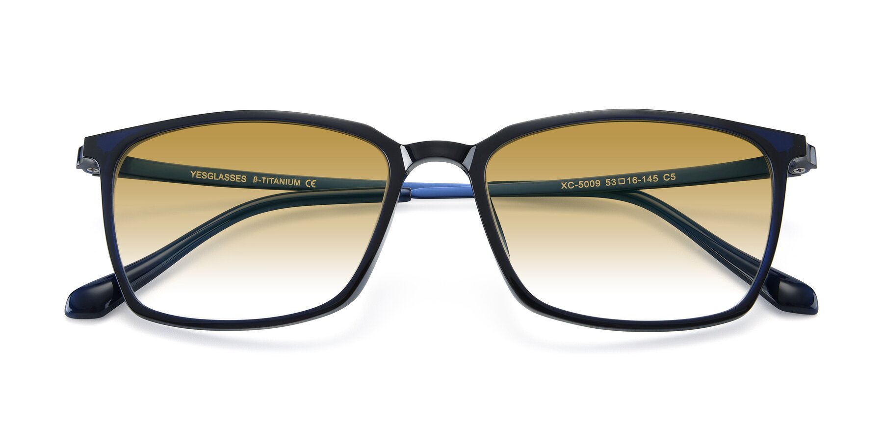 Folded Front of XC-5009 in Blue with Champagne Gradient Lenses