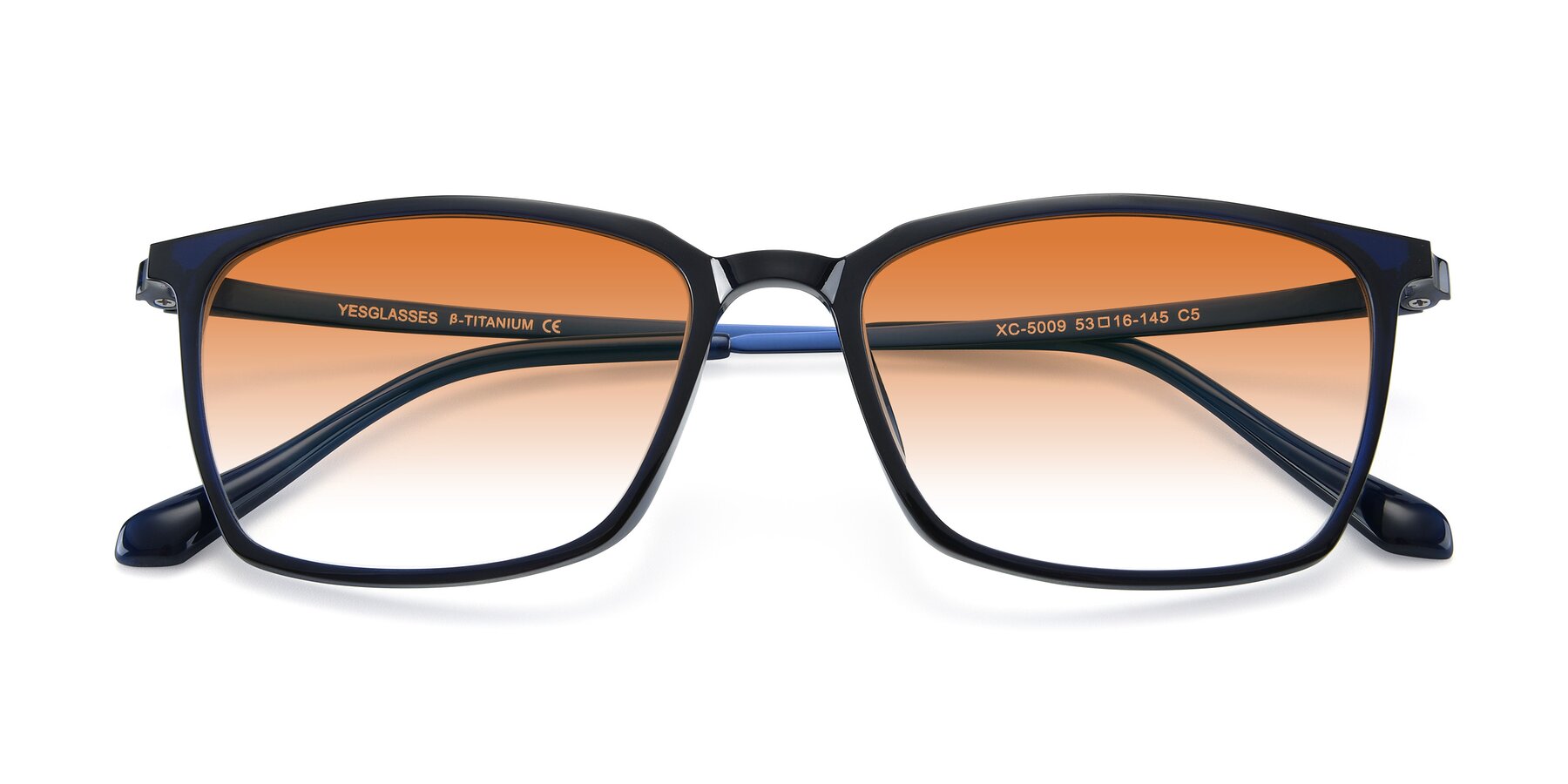 Folded Front of XC-5009 in Blue with Orange Gradient Lenses