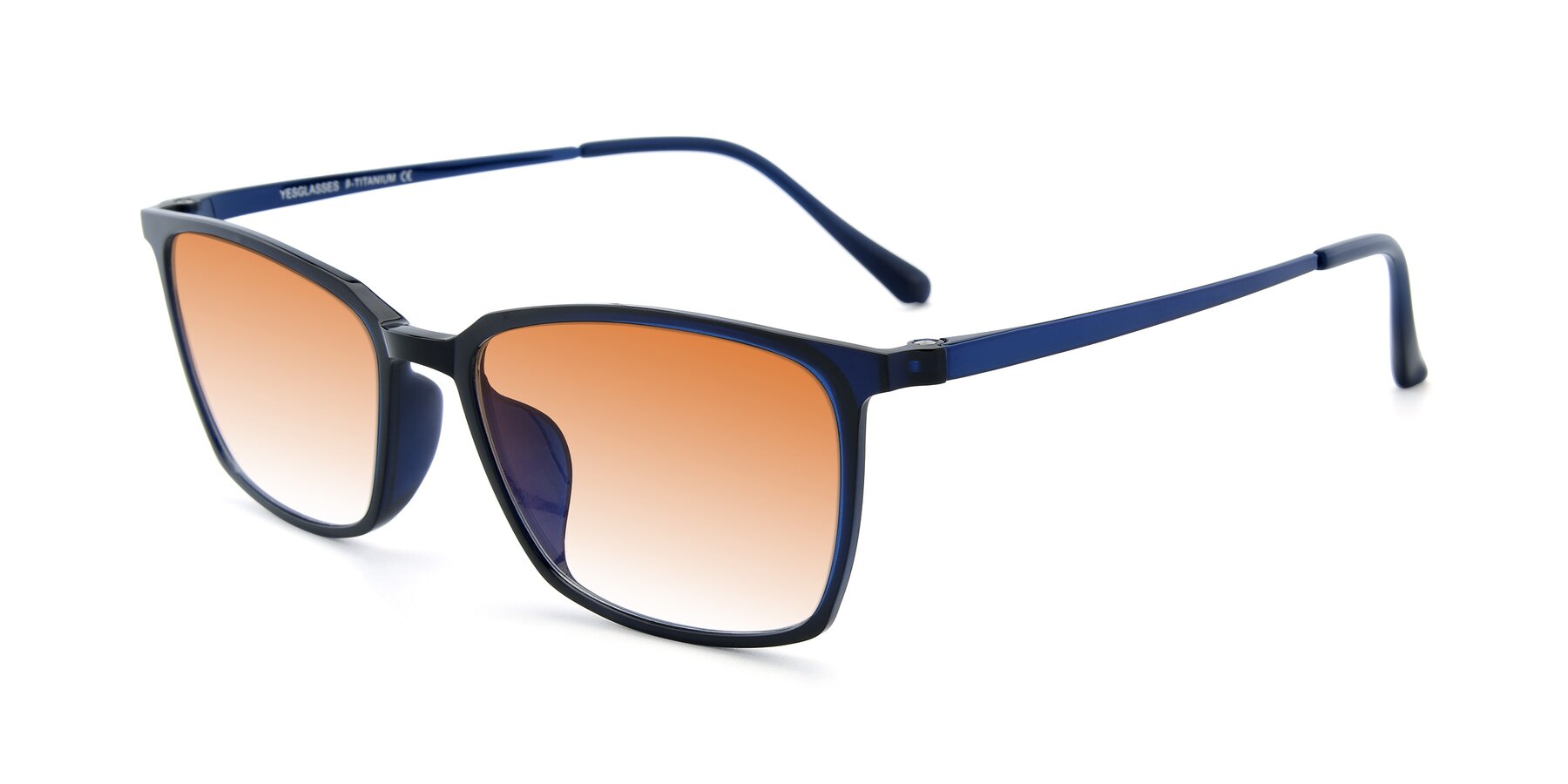 Angle of XC-5009 in Blue with Orange Gradient Lenses
