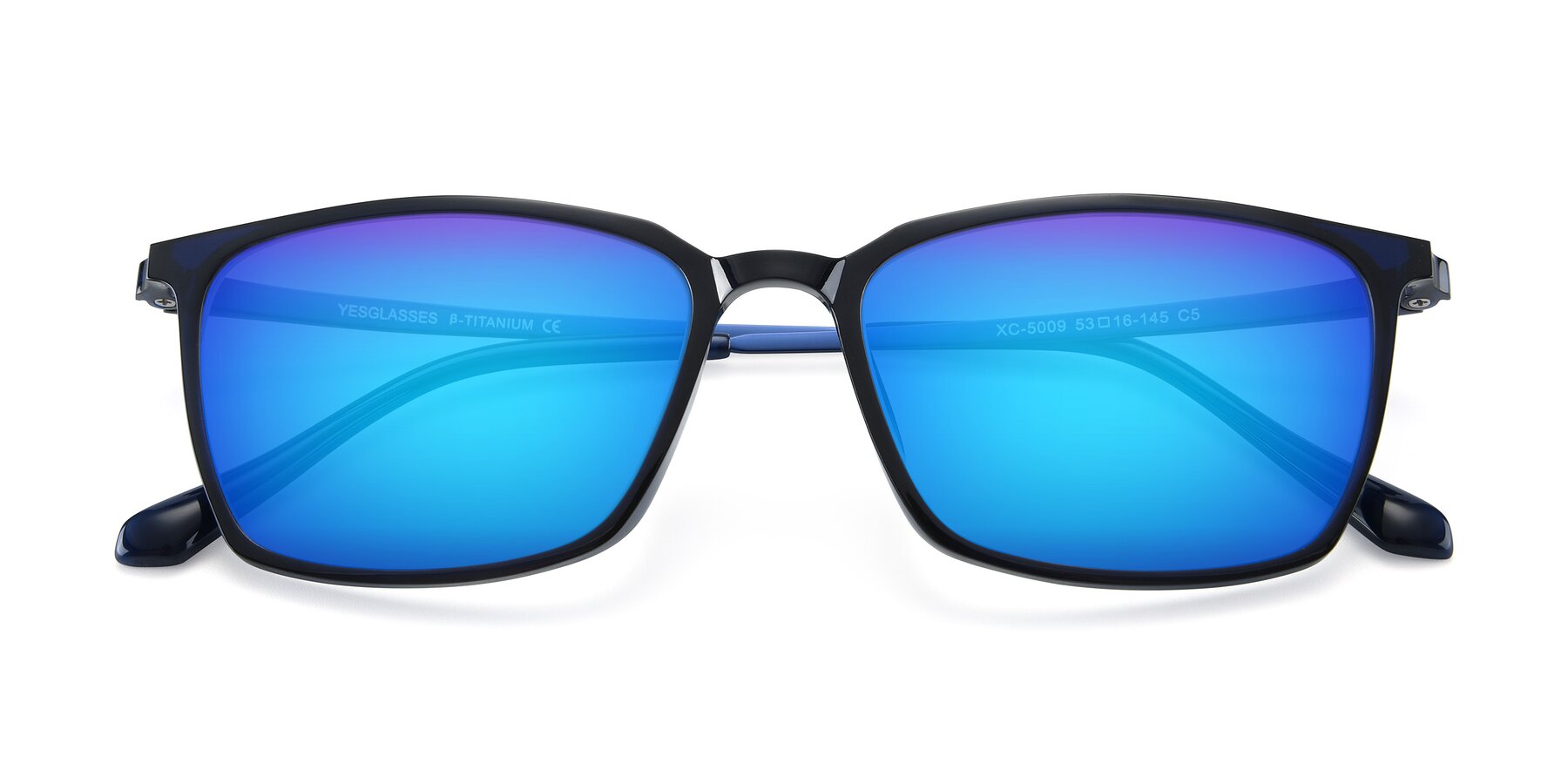 Folded Front of XC-5009 in Blue with Blue Mirrored Lenses