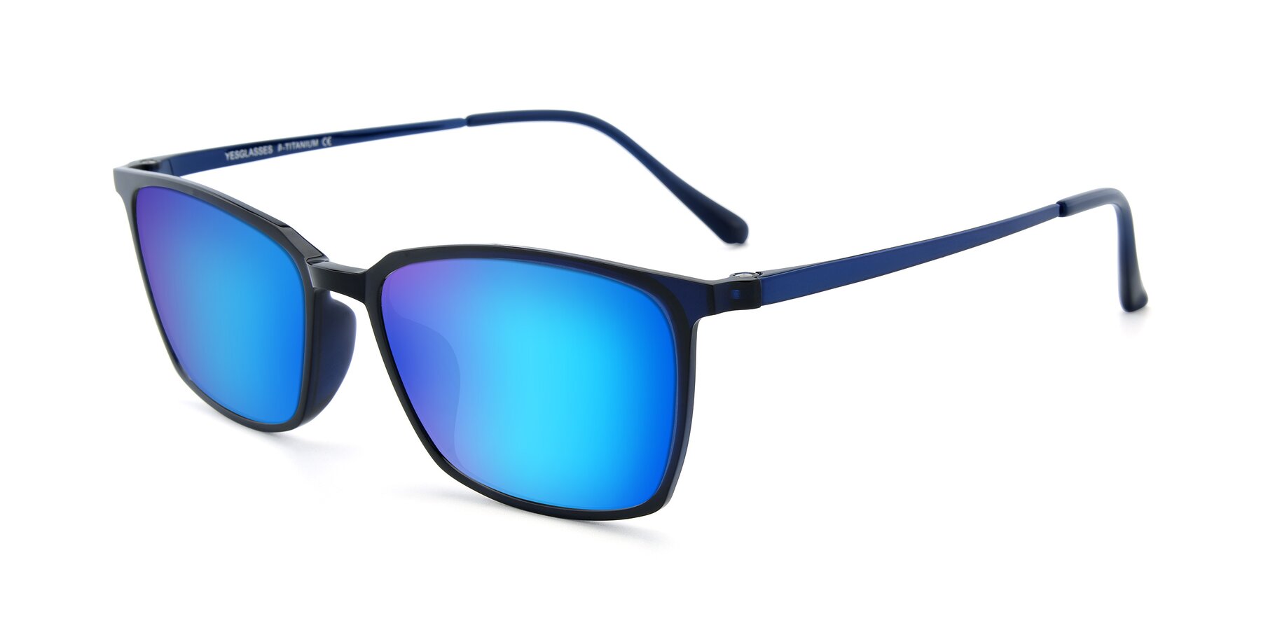 Angle of XC-5009 in Blue with Blue Mirrored Lenses