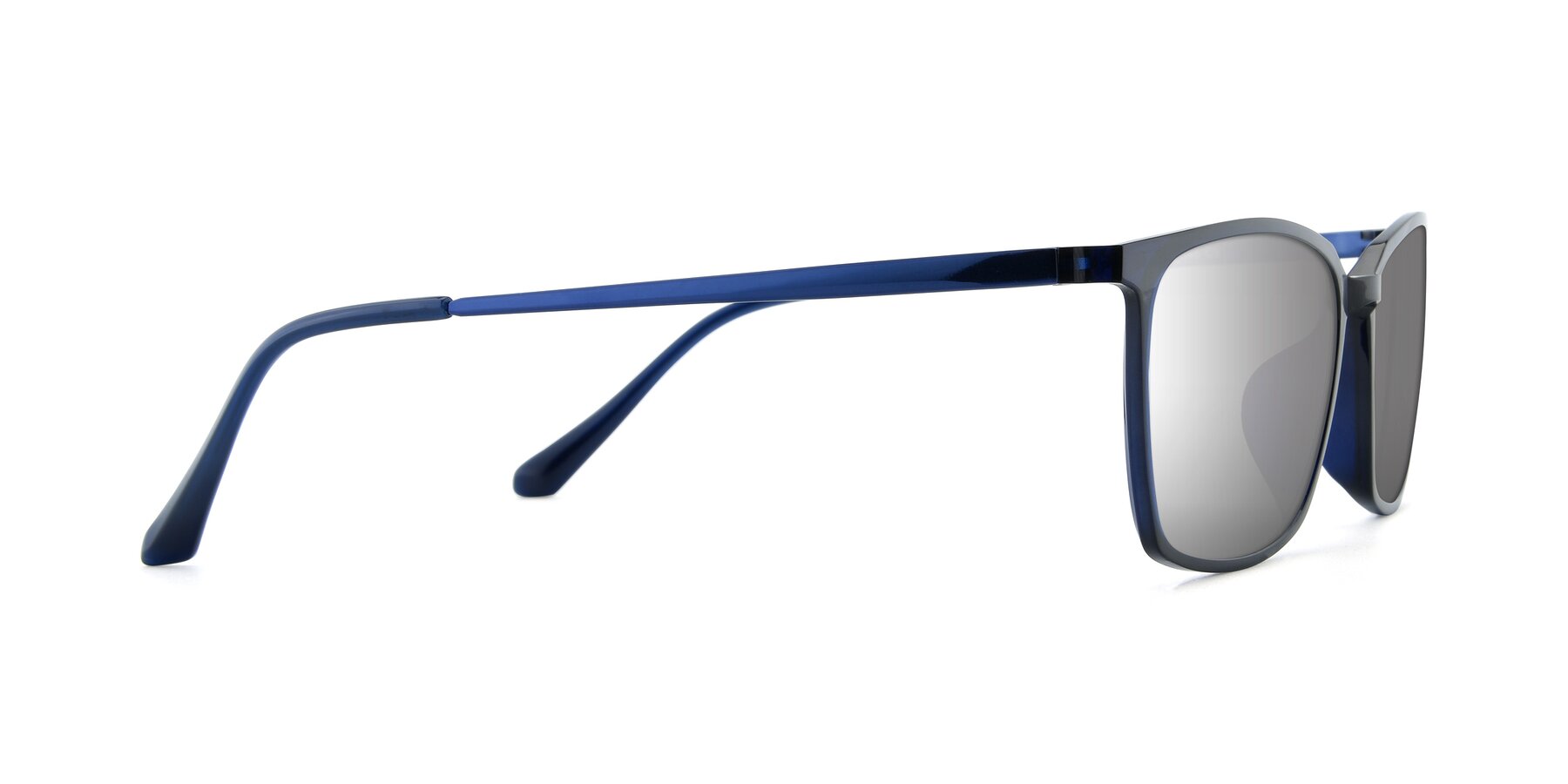 Side of XC-5009 in Blue with Silver Mirrored Lenses
