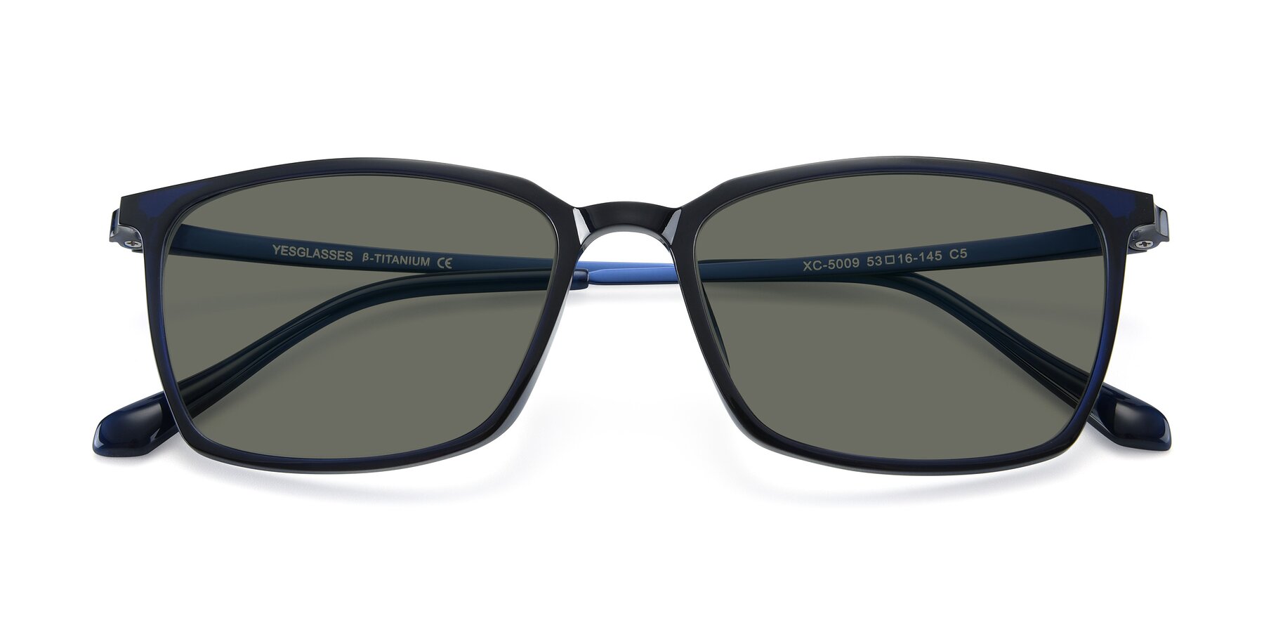 Folded Front of XC-5009 in Blue with Gray Polarized Lenses